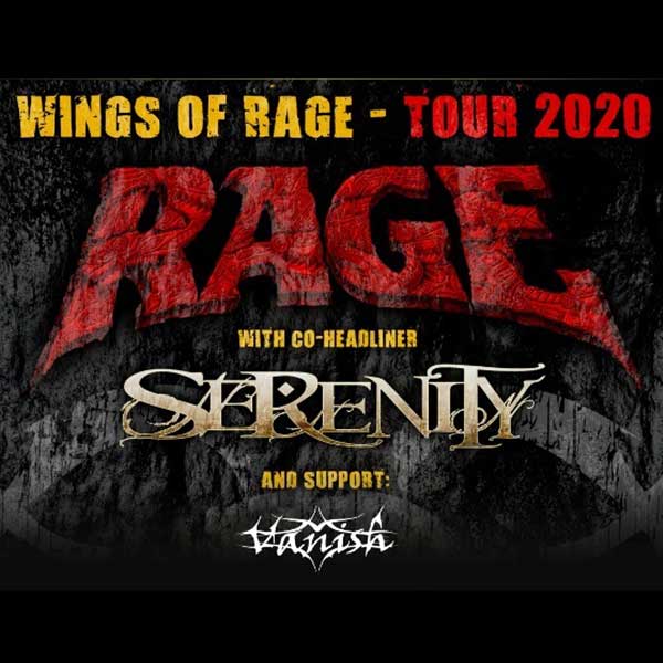 RAGE – Wings of Rage Tour-Hostia SERENITY + VANISH