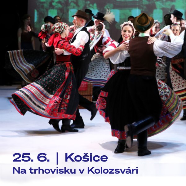 Kolozsvári piactéren - Na trhovisku v Kolozsvári - predstavenie Maďarského štátneho ľudového súboru - Magyar Állami Népi Együttes z Budapešti