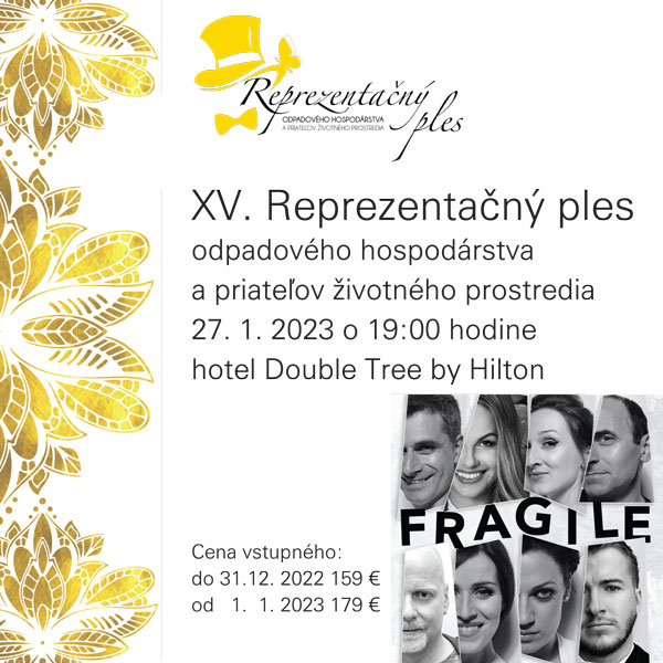 XV. Jubilejný  Reprezentačný ples  Odpadového hospodárstva a priateľov životného prostredia