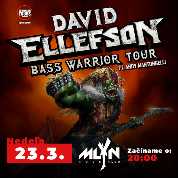 DAVID ELLEFSON BAND (EX - MEGADETH) v RC MLYN Vrútky