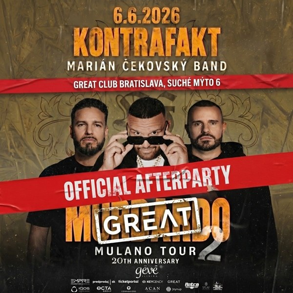 OFFICIAL AFTERPARTY - Kontrafakt Murdardo Mulano Tour v Great Club Bratislava