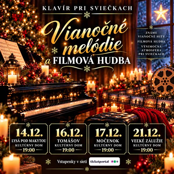 Vianočné melódie a filmová hudba pri sviečkach