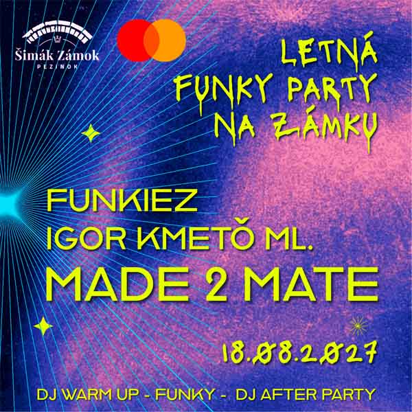 LETNÁ FUNKY PARTY na zámku - Live Bands & DJ