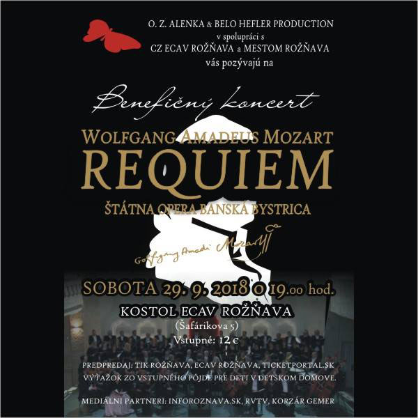 Benefičný koncert WOLFGANG AMADEUS MOZART REQUIEM