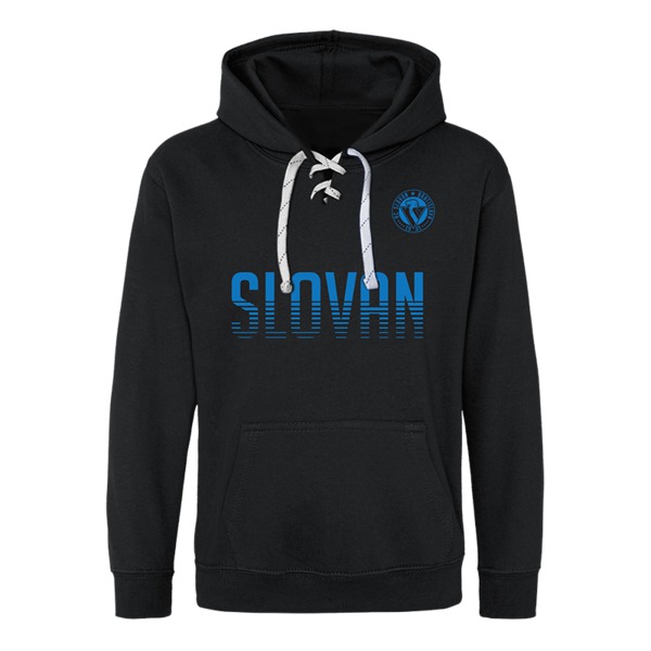 Mikina pánska s modrým nápisom