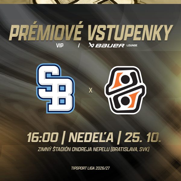 PRÉMIOVÉ VSTUPENKY: HC SLOVAN BRATISLAVA vs HC KOŠICE